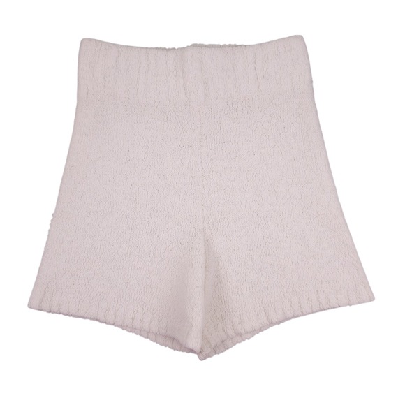 SKIMS Pants - Skims Cozy Knit Shorts Womens M Cream White High Waisted Loungewear Boucle Teddy